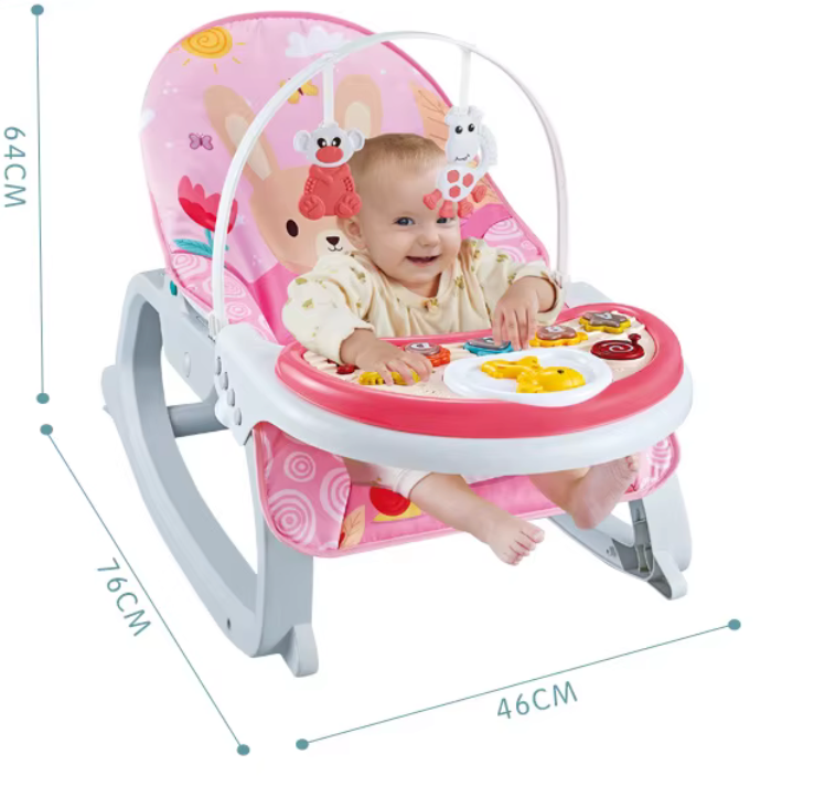 Silla mecedora, musical, vibradora y bandeja